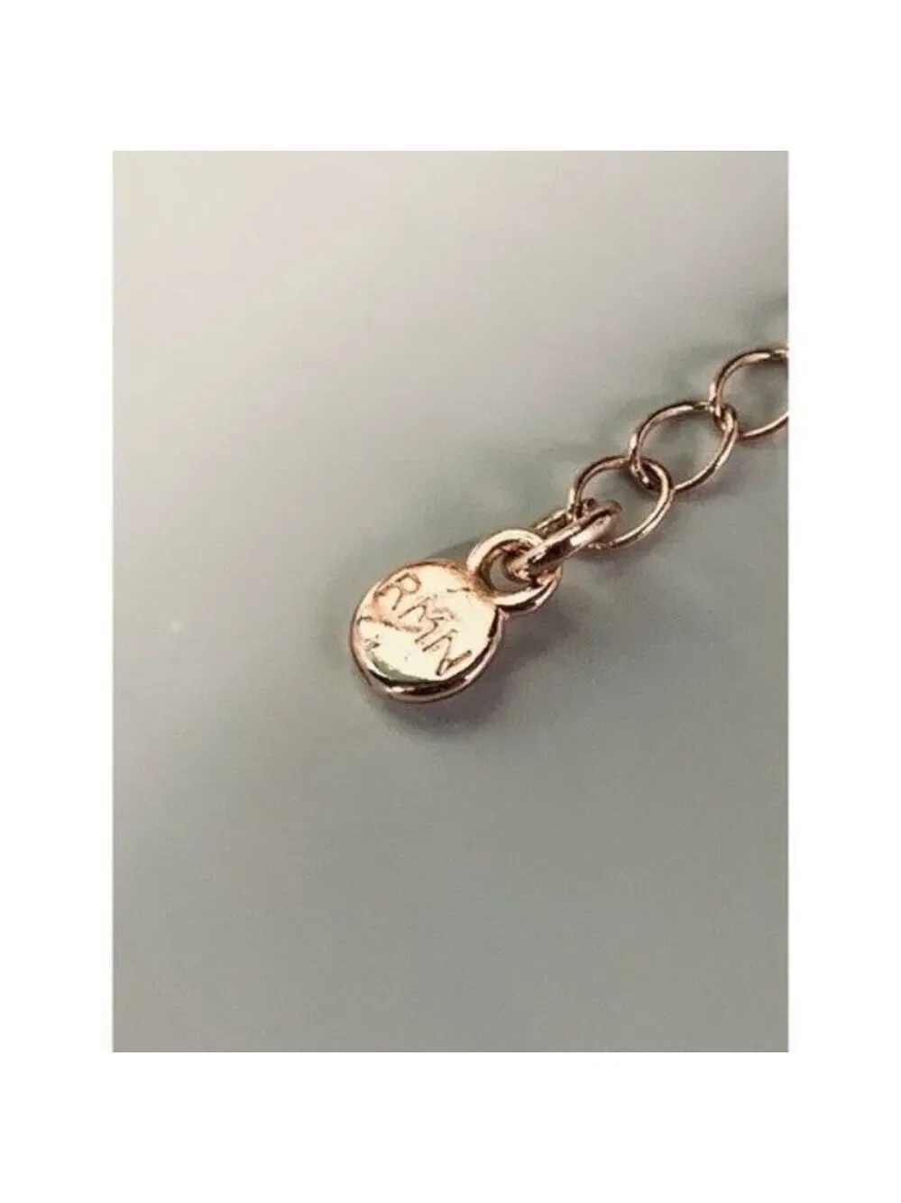 RMN Rose Gold Tone Flamingo Pendant Mesh Choker Necklace